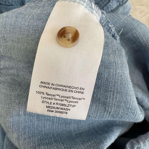 Thread & Supply Chambray romper medium Wash Casual Womens 1X - Picture 7 of 7